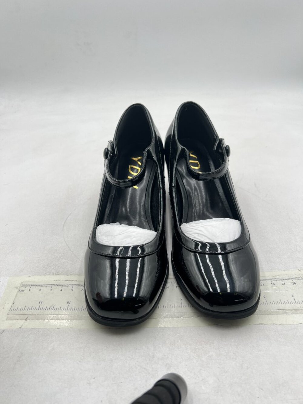 YDN Black Square Toe Mary Jane Pumps Slip On Chunky Heels Comfort Shoes - Picture 3 of 8